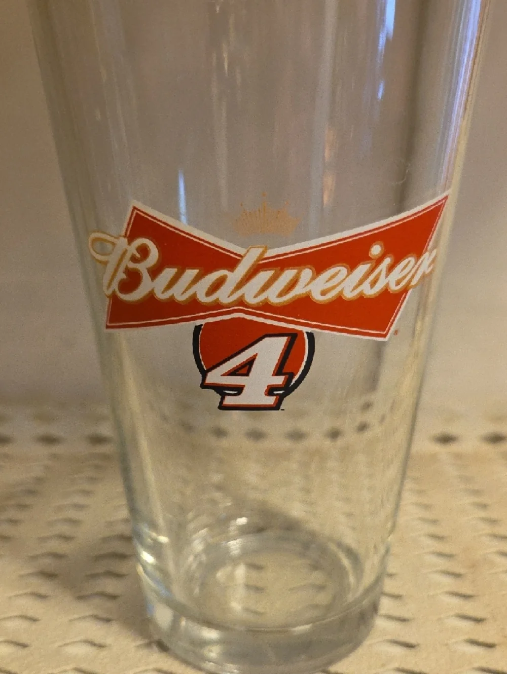 NASCAR Driver Kevin Harvick #4 16oz Pint Budweiser Beer Glass Made by Libbey